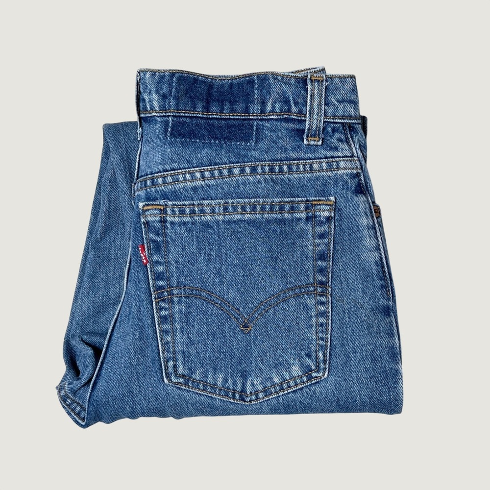 Vintage 90s Levis 512 Mom Jeans 28 x 33 Slim Fit Tapered Blue High Rise 11 Long